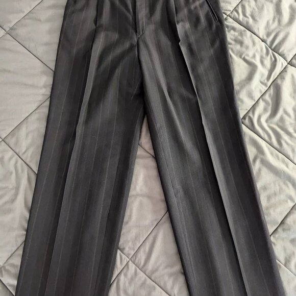 BAUMLER SUIT - JACKET/BLAZER + SUIT PANTS WOOL BLEND IN NAVY (56 44R 32x30) - Picture 12 of 16